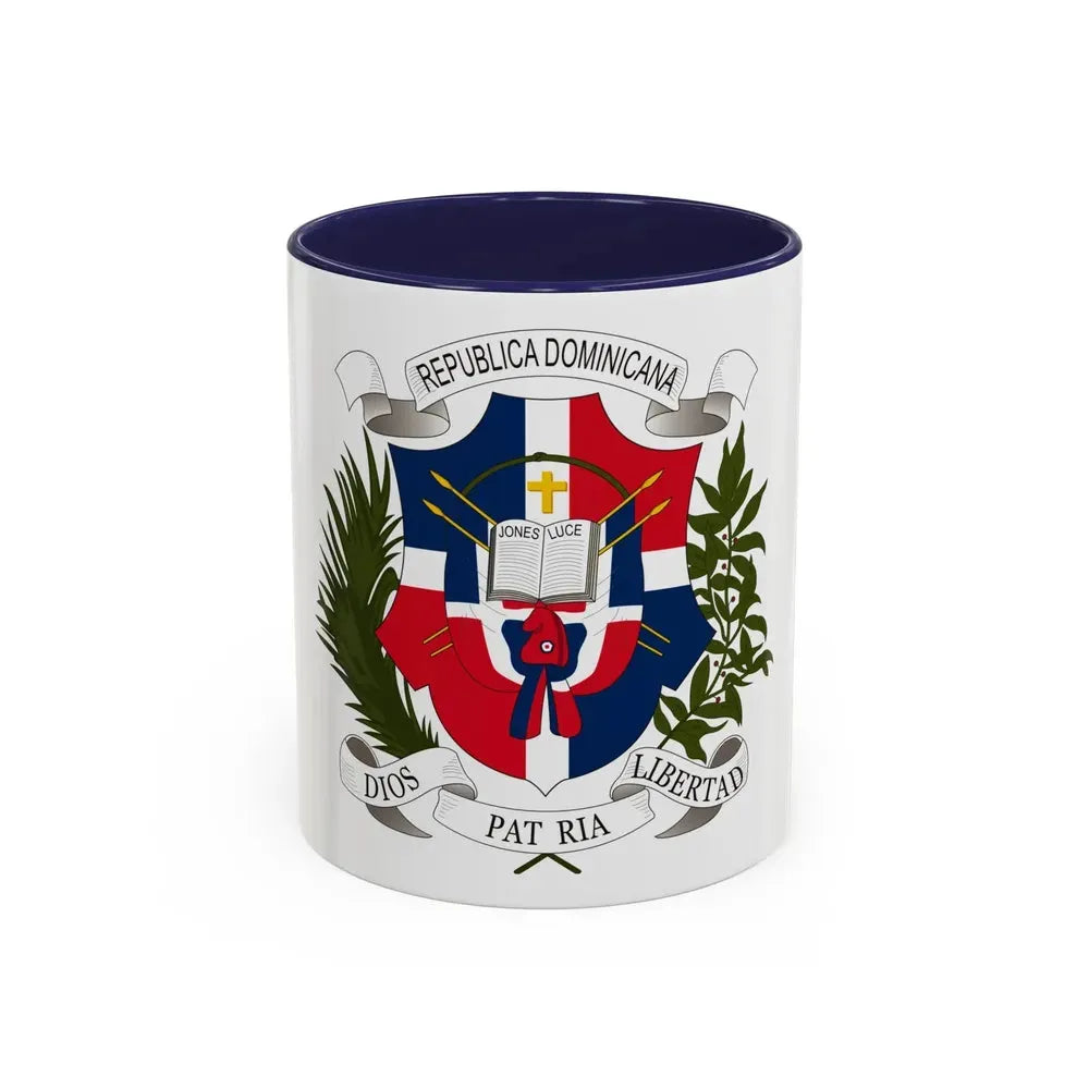 Coat of arms of the Dominican Republic (1860) - Accent Coffee Mug 11oz Navy - Go Mug Yourself