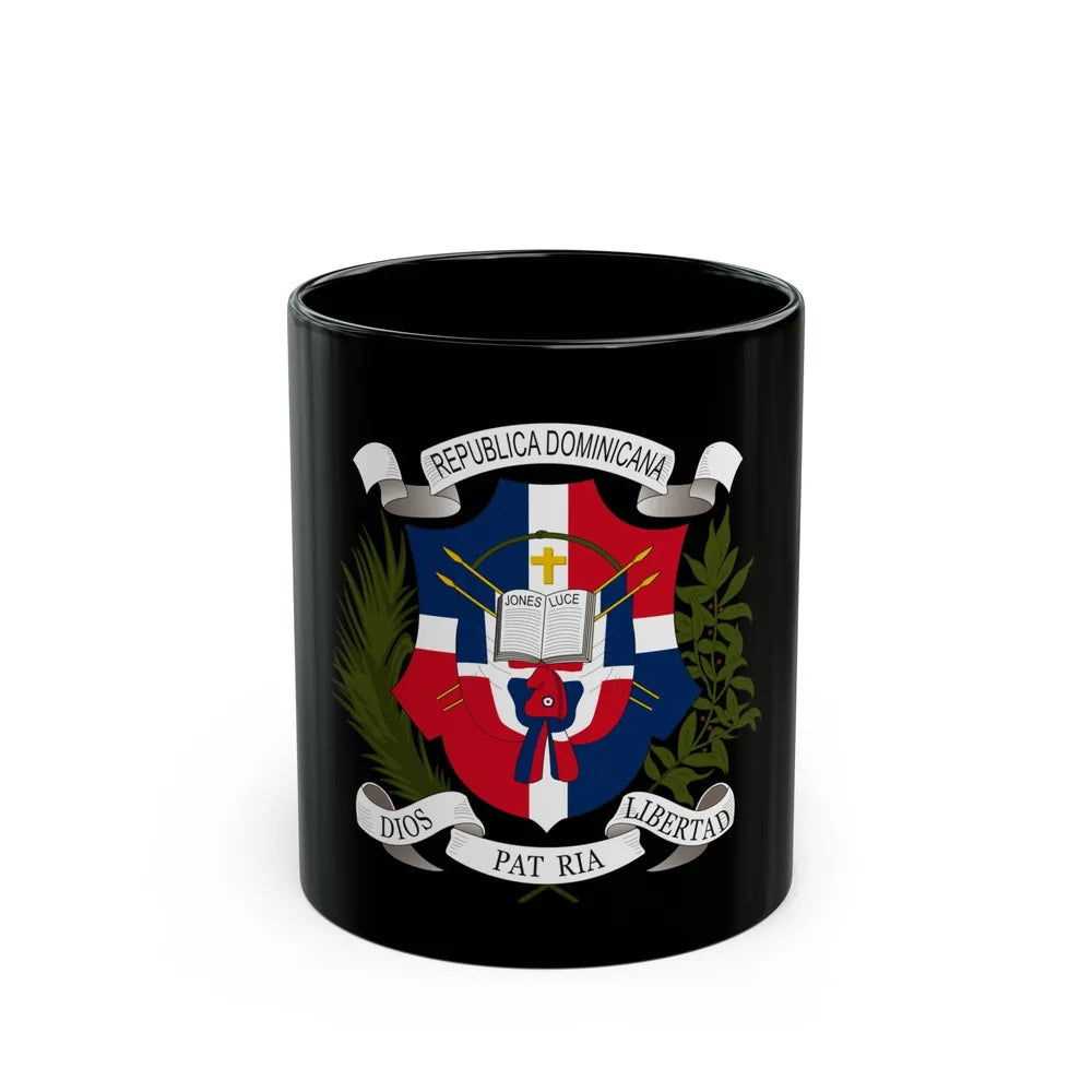 Coat of arms of the Dominican Republic (1860) - Black Coffee Mug-11oz-Go Mug Yourself