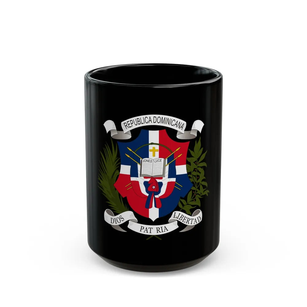 Coat of arms of the Dominican Republic (1860) - Black Coffee Mug-15oz-Go Mug Yourself