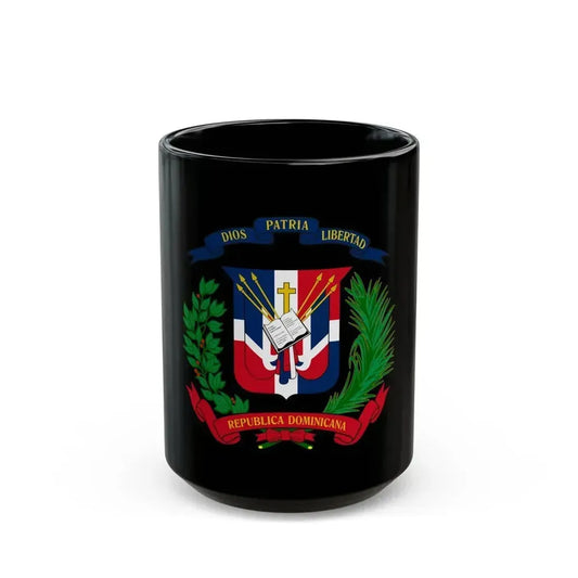 Coat of arms of the Dominican Republic - Black Coffee Mug 15oz - Go Mug Yourself