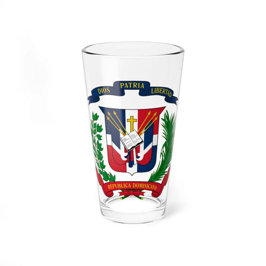 Coat of arms of the Dominican Republic (Dominica) (Coat of Arms) Pint Glass 16oz 16oz - Go Mug Yourself