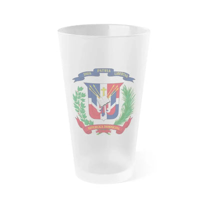 Coat of arms of the Dominican Republic - Frosted Pint Glass 16oz Default Title - Go Mug Yourself