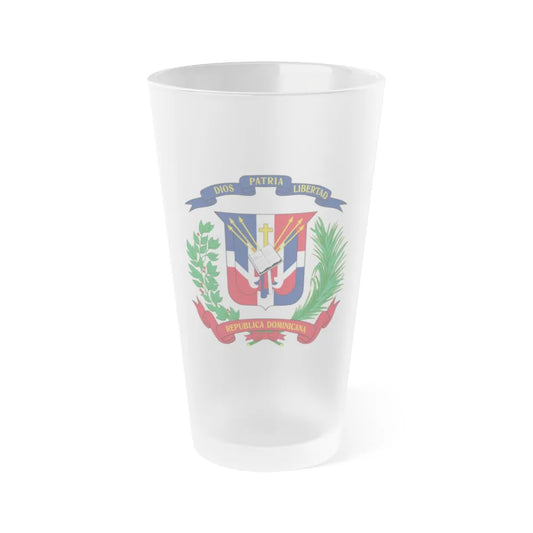 Coat of arms of the Dominican Republic - Frosted Pint Glass 16oz-Go Mug Yourself