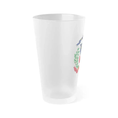 Coat of arms of the Dominican Republic - Frosted Pint Glass 16oz - Go Mug Yourself