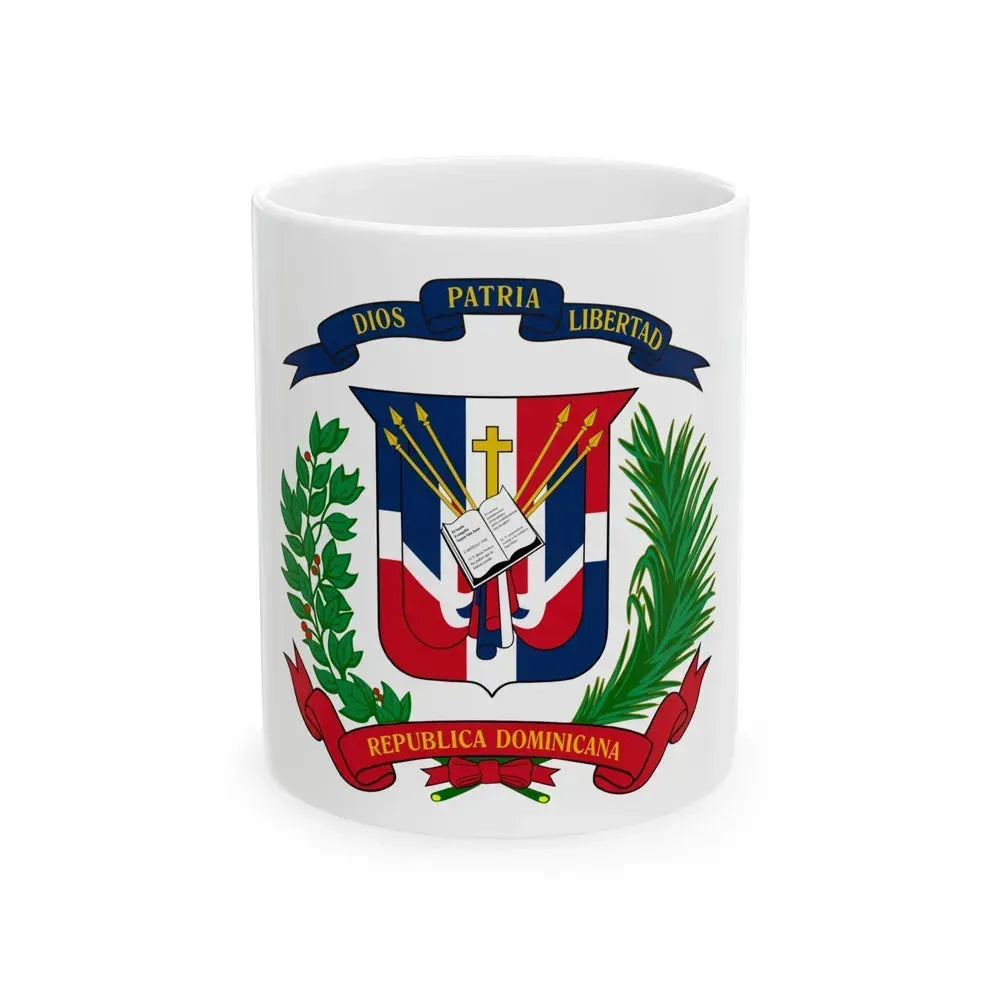 Coat of arms of the Dominican Republic - White Coffee Mug 11oz - Go Mug Yourself