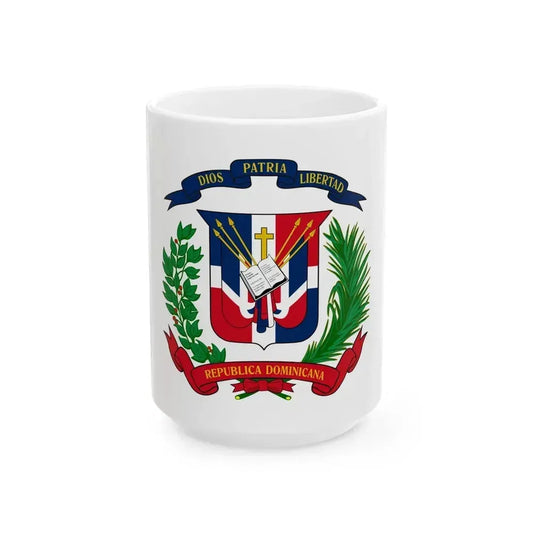 Coat of arms of the Dominican Republic - White Coffee Mug 15oz - Go Mug Yourself