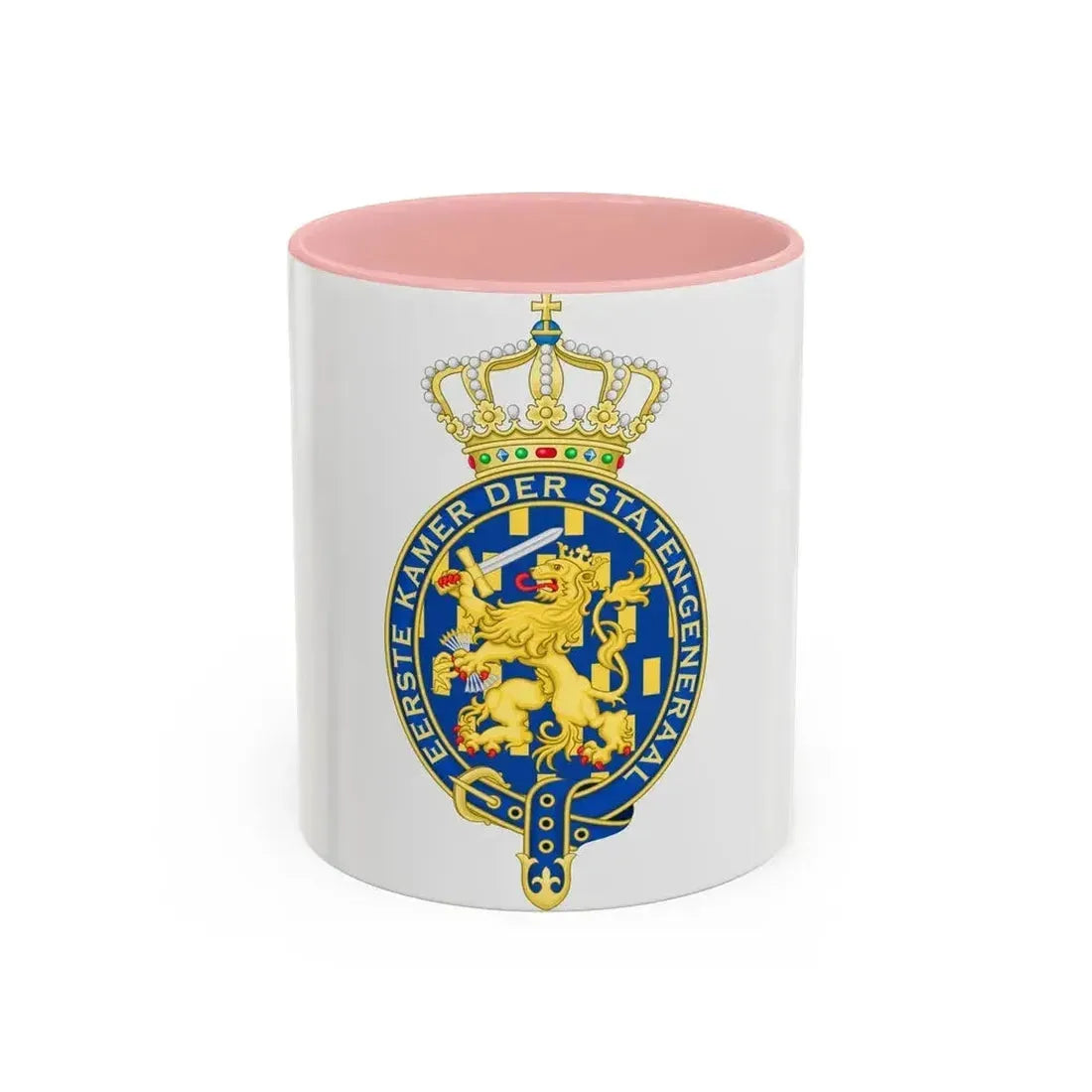 Coat of arms of the Eerste Kamer - Accent Coffee Mug 11oz Pink - Go Mug Yourself