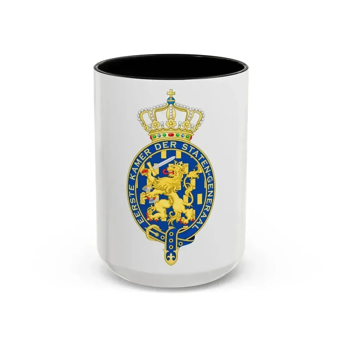 Coat of arms of the Eerste Kamer - Accent Coffee Mug 15oz Black - Go Mug Yourself