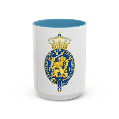 Coat of arms of the Eerste Kamer - Accent Coffee Mug 15oz Light Blue - Go Mug Yourself