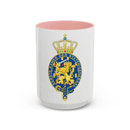 Coat of arms of the Eerste Kamer - Accent Coffee Mug 15oz Pink - Go Mug Yourself