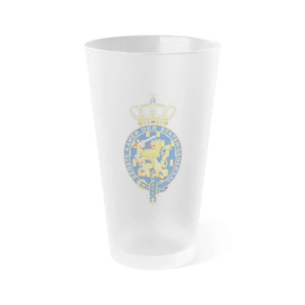 Coat of arms of the Eerste Kamer - Frosted Pint Glass 16oz-Go Mug Yourself