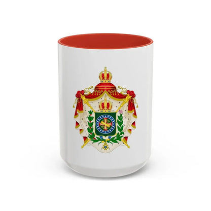 Coat of arms of the Empire of Brazil - Accent Coffee Mug 15oz Red - Go Mug Yourself