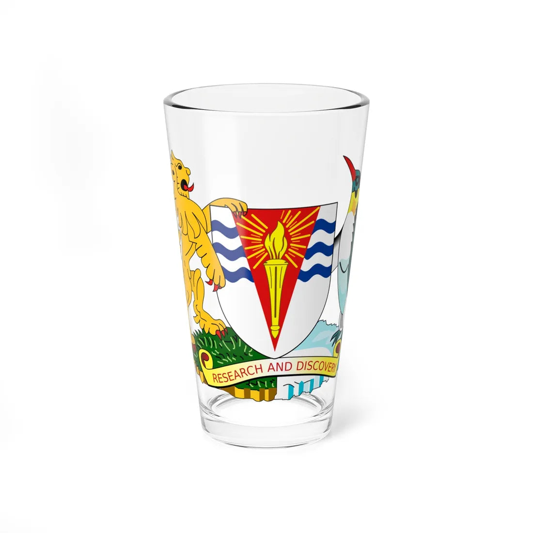 Coat of arms of the Falkland Islands Dependencies (United Kingdom) (Coat of Arms) Pint Glass 16oz 16oz - Go Mug Yourself