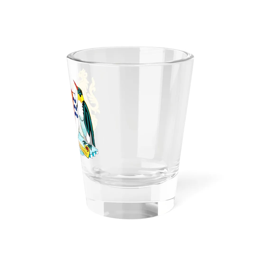 Coat of arms of the Falkland Islands Dependencies (United Kingdom) (Coat of Arms) Shot Glass 1.5oz - Go Mug Yourself