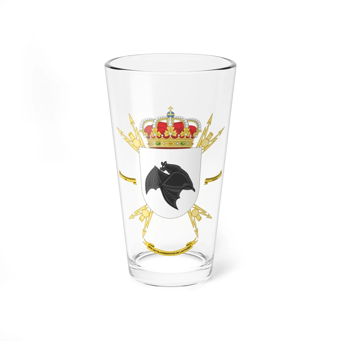 Coat of Arms of the FAMET Signals Battalion (Spain) (Coat of Arms) Pint Glass 16oz 16oz - Go Mug Yourself