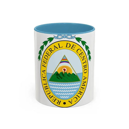 Coat of arms of the Federal Republic of Central America - Accent Coffee Mug 11oz Light Blue - Go Mug Yourself