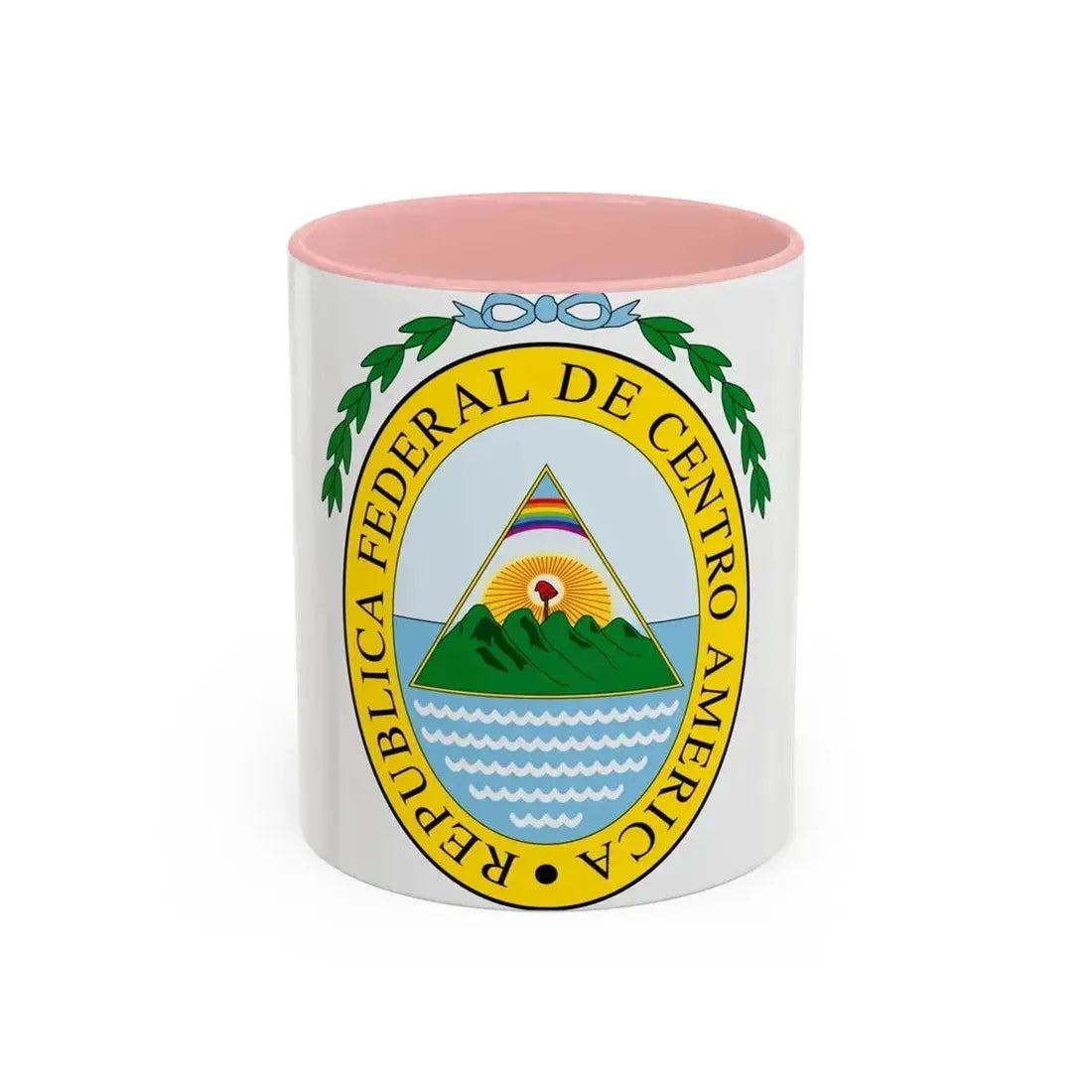 Coat of arms of the Federal Republic of Central America - Accent Coffee Mug 11oz Pink - Go Mug Yourself