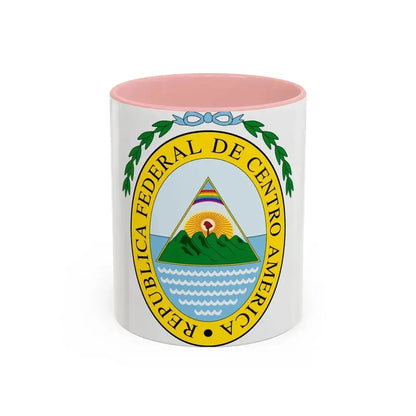 Coat of arms of the Federal Republic of Central America - Accent Coffee Mug 11oz Pink - Go Mug Yourself