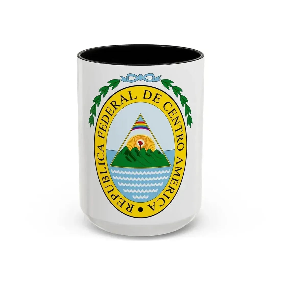Coat of arms of the Federal Republic of Central America - Accent Coffee Mug 15oz Black - Go Mug Yourself
