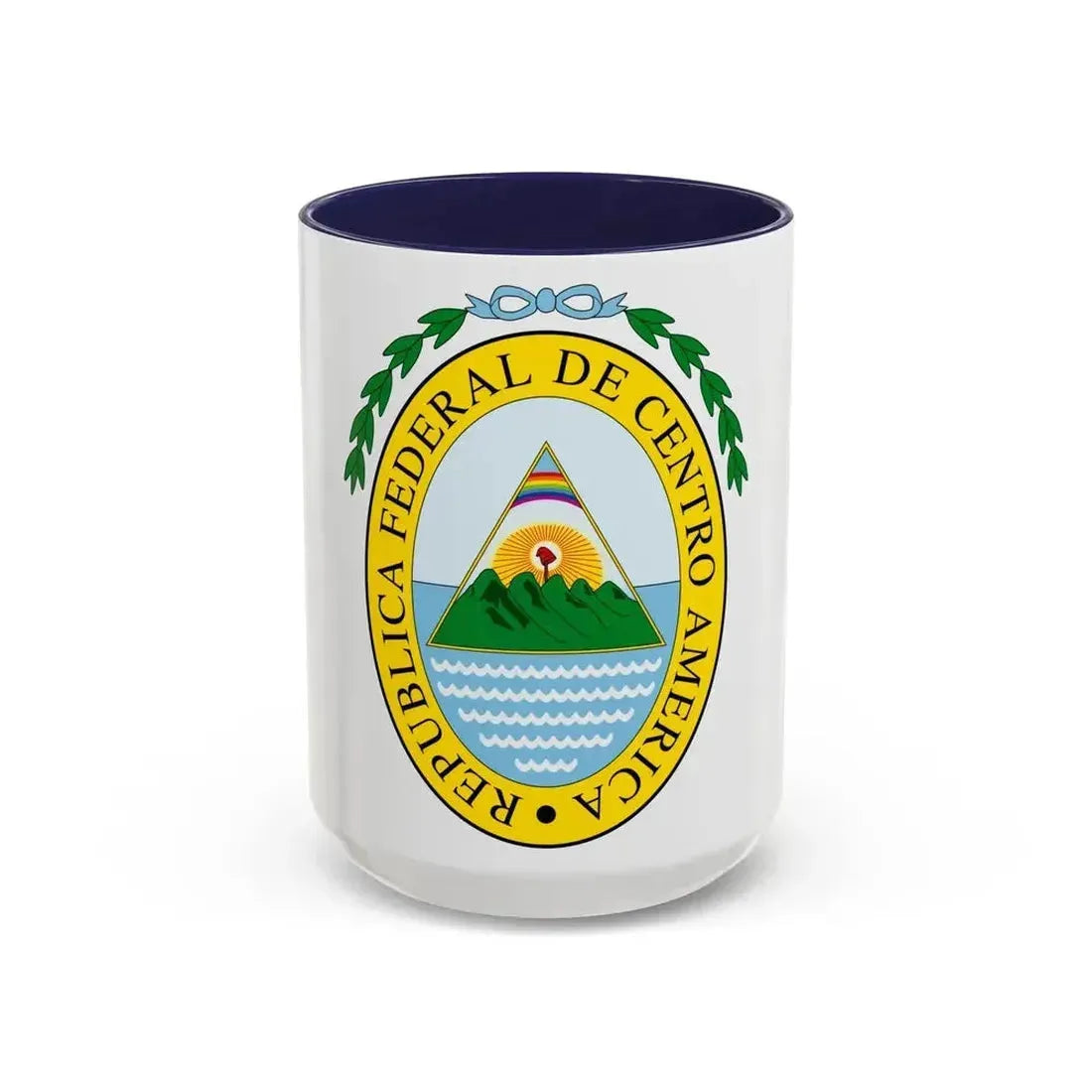 Coat of arms of the Federal Republic of Central America - Accent Coffee Mug 15oz Navy - Go Mug Yourself