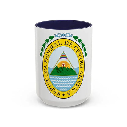 Coat of arms of the Federal Republic of Central America - Accent Coffee Mug 15oz Navy - Go Mug Yourself