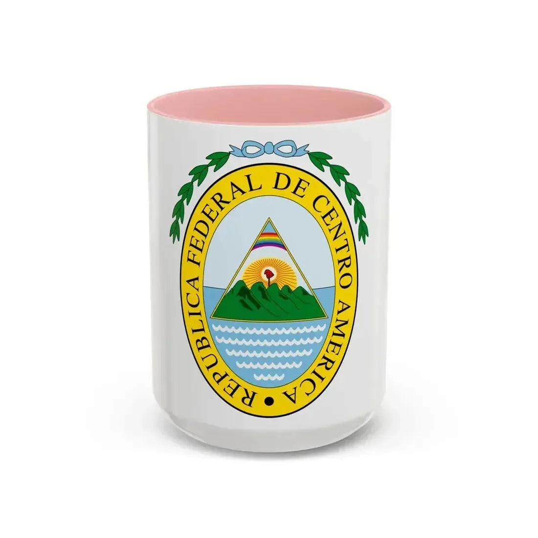 Coat of arms of the Federal Republic of Central America - Accent Coffee Mug 15oz Pink - Go Mug Yourself
