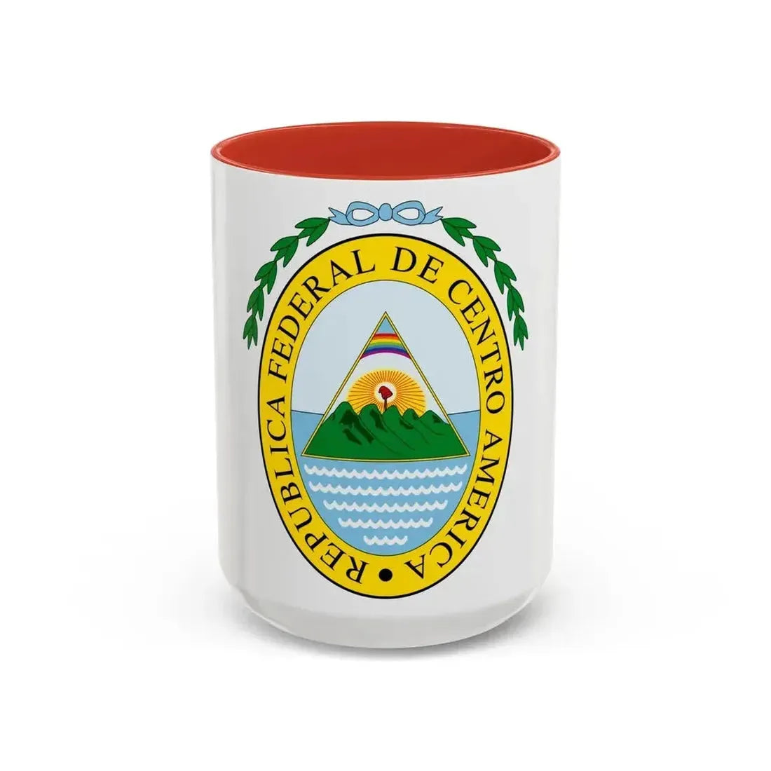 Coat of arms of the Federal Republic of Central America - Accent Coffee Mug 15oz Red - Go Mug Yourself