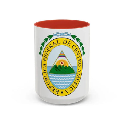 Coat of arms of the Federal Republic of Central America - Accent Coffee Mug 15oz Red - Go Mug Yourself
