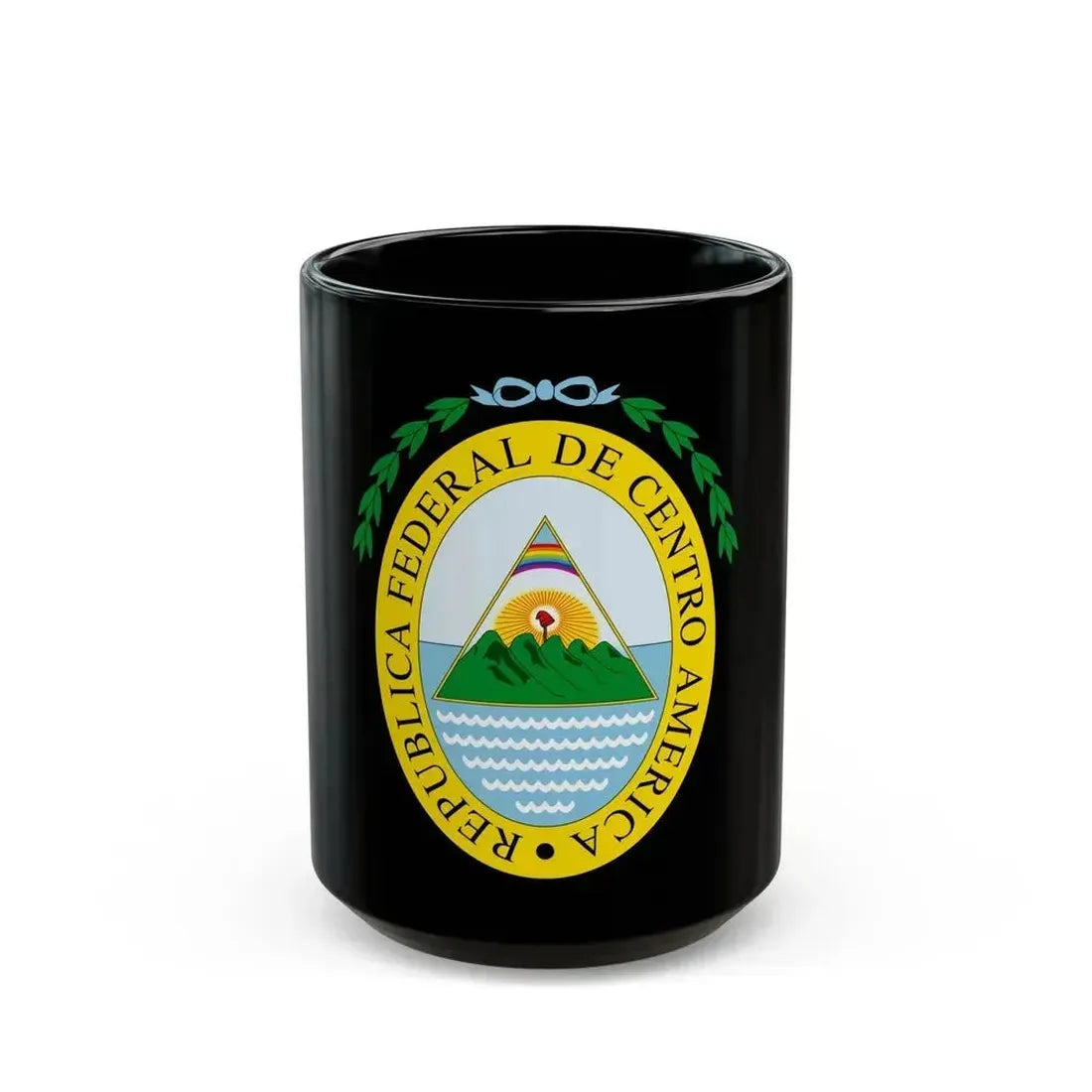 Coat of arms of the Federal Republic of Central America - Black Coffee Mug 15oz - Go Mug Yourself