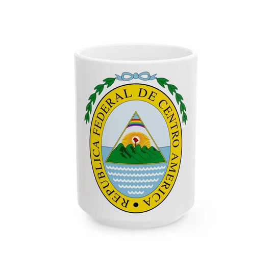 Coat of arms of the Federal Republic of Central America - White Coffee Mug-15oz-Go Mug Yourself