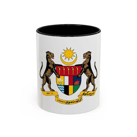 Coat of arms of the Federation of Malaya - Accent Coffee Mug 11oz Black - Go Mug Yourself