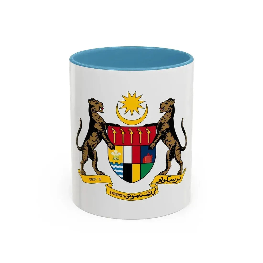 Coat of arms of the Federation of Malaya - Accent Coffee Mug 11oz Light Blue - Go Mug Yourself