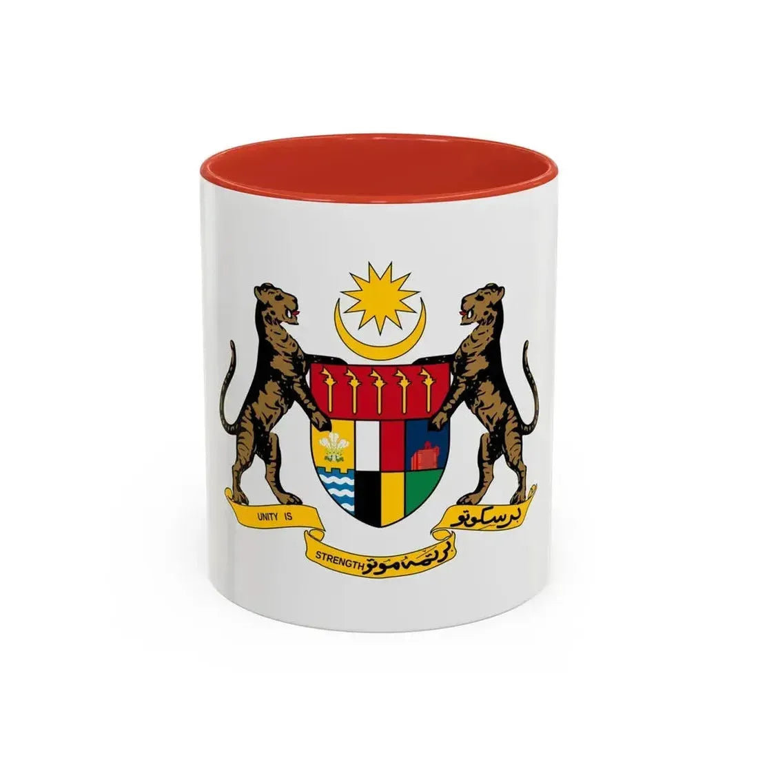 Coat of arms of the Federation of Malaya - Accent Coffee Mug 11oz Red - Go Mug Yourself