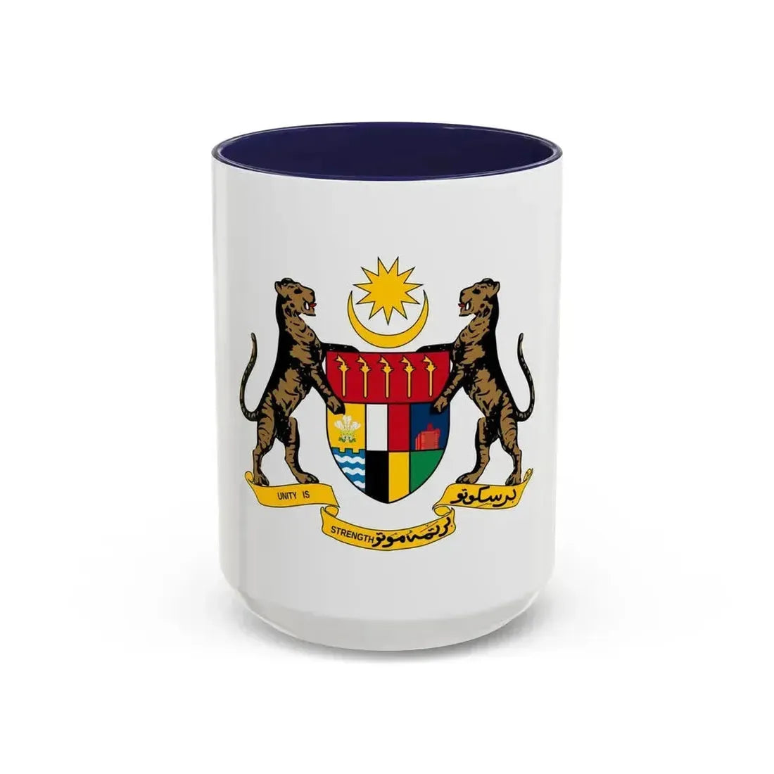 Coat of arms of the Federation of Malaya - Accent Coffee Mug 15oz Navy - Go Mug Yourself