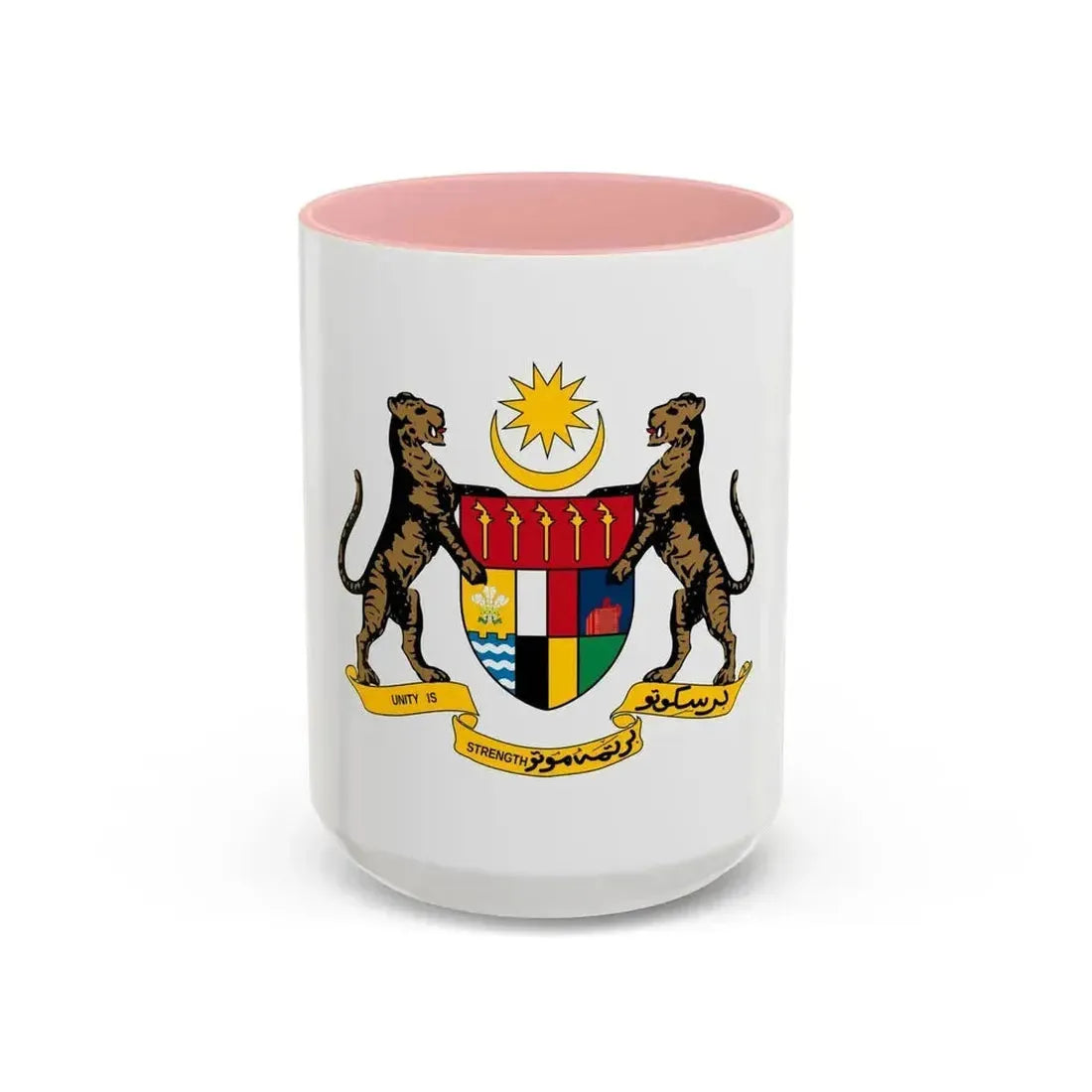 Coat of arms of the Federation of Malaya - Accent Coffee Mug 15oz Pink - Go Mug Yourself