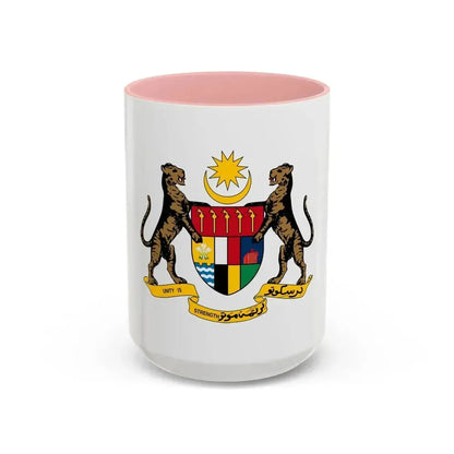 Coat of arms of the Federation of Malaya - Accent Coffee Mug 15oz Pink - Go Mug Yourself