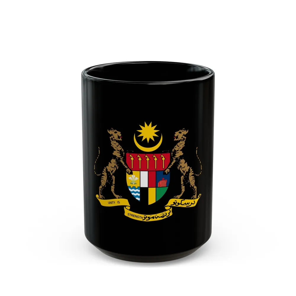 Coat of arms of the Federation of Malaya - Black Coffee Mug-15oz-Go Mug Yourself