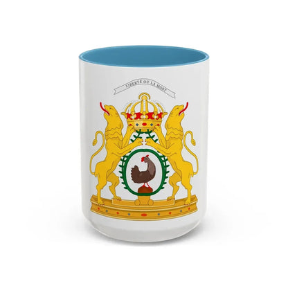 Coat of arms of the First Empire of Haiti - Accent Coffee Mug 15oz Light Blue - Go Mug Yourself