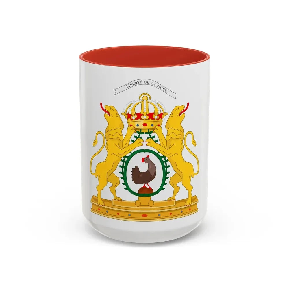 Coat of arms of the First Empire of Haiti - Accent Coffee Mug 15oz Red - Go Mug Yourself