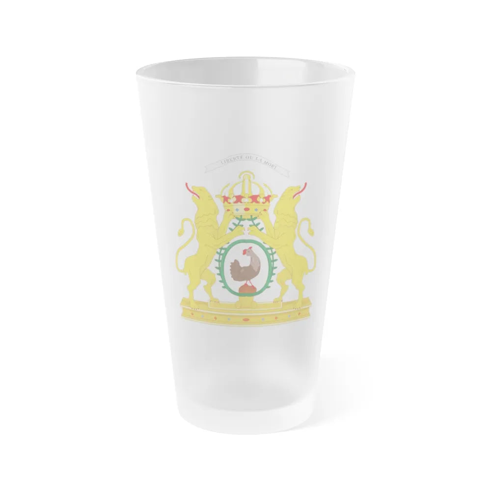 Coat of arms of the First Empire of Haiti - Frosted Pint Glass 16oz-16oz-Frosted-Go Mug Yourself