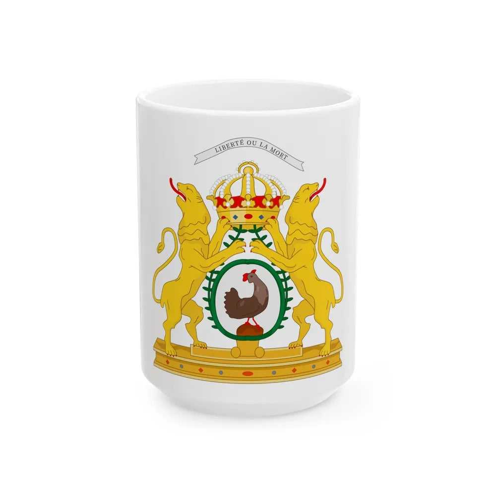 Coat of arms of the First Empire of Haiti - White Coffee Mug-15oz-Go Mug Yourself