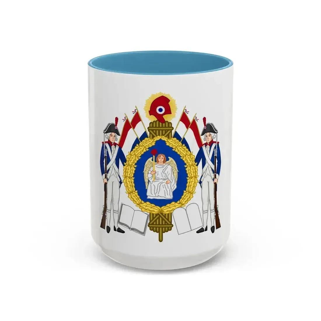 Coat of Arms of the First French Republic - Accent Coffee Mug 15oz Light Blue - Go Mug Yourself