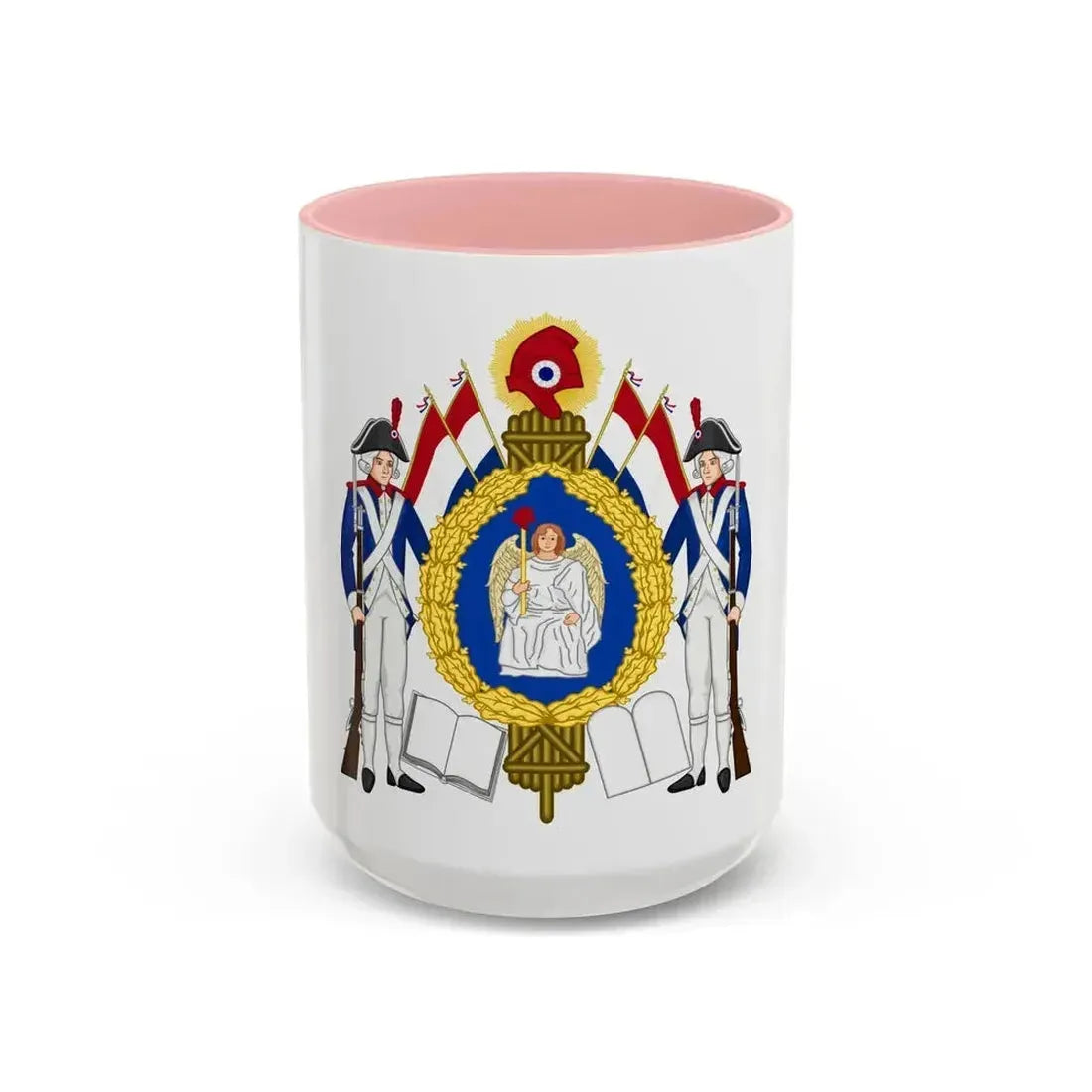 Coat of Arms of the First French Republic - Accent Coffee Mug 15oz Pink - Go Mug Yourself