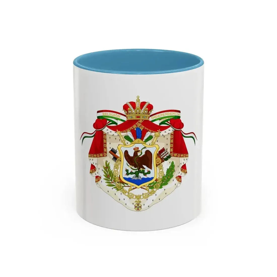 Coat of Arms of the First Mexican Empire - Accent Coffee Mug 11oz Light Blue - Go Mug Yourself