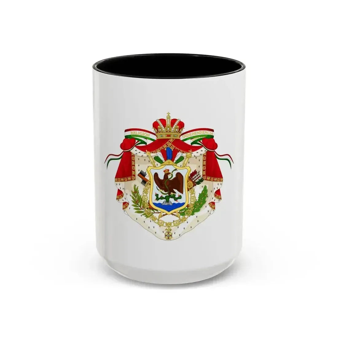 Coat of Arms of the First Mexican Empire - Accent Coffee Mug 15oz Black - Go Mug Yourself