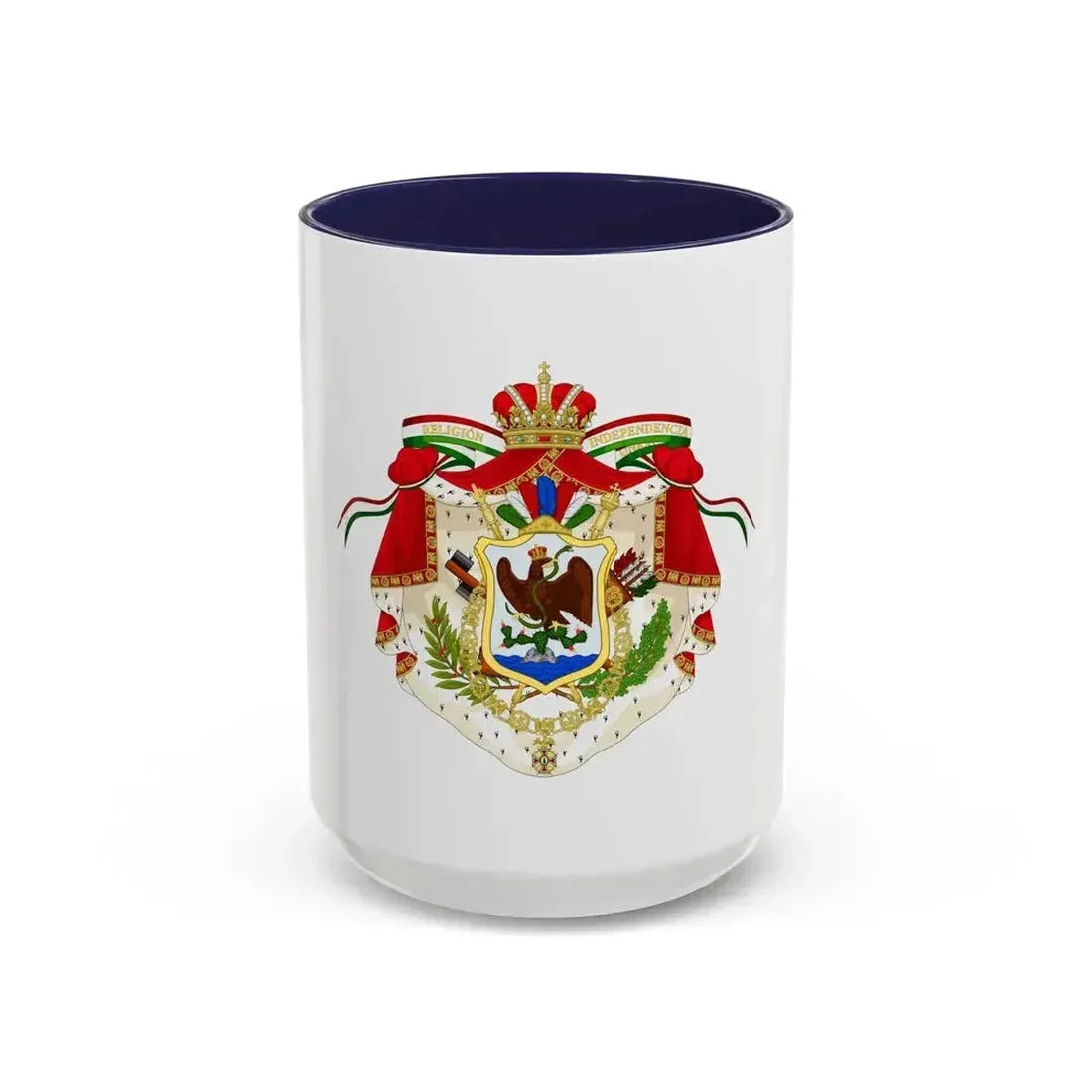 Coat of Arms of the First Mexican Empire - Accent Coffee Mug 15oz Navy - Go Mug Yourself