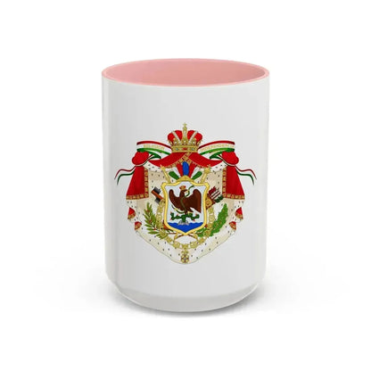 Coat of Arms of the First Mexican Empire - Accent Coffee Mug 15oz Pink - Go Mug Yourself