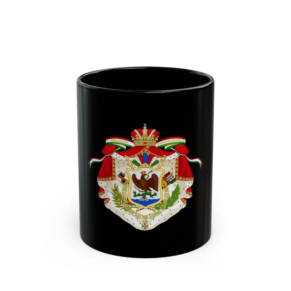 Coat of Arms of the First Mexican Empire - Black Coffee Mug-11oz-Go Mug Yourself