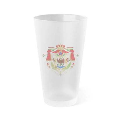 Coat of Arms of the First Mexican Empire - Frosted Pint Glass 16oz-16oz-Frosted-Go Mug Yourself