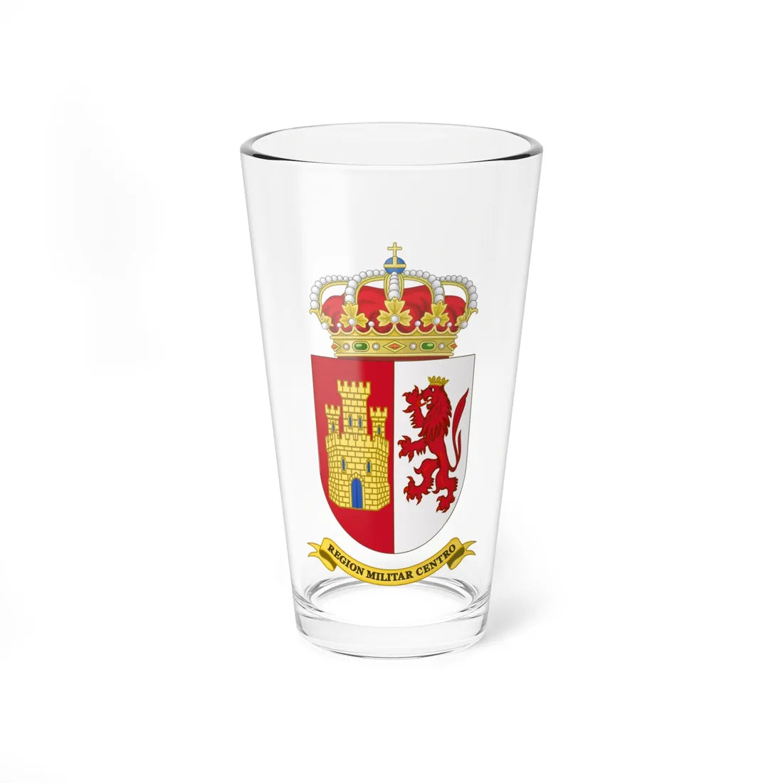 Coat of Arms of the Former 1st Spanish Military Region 1984-2002 (Spain) (Coat of Arms) Pint Glass 16oz 16oz - Go Mug Yourself